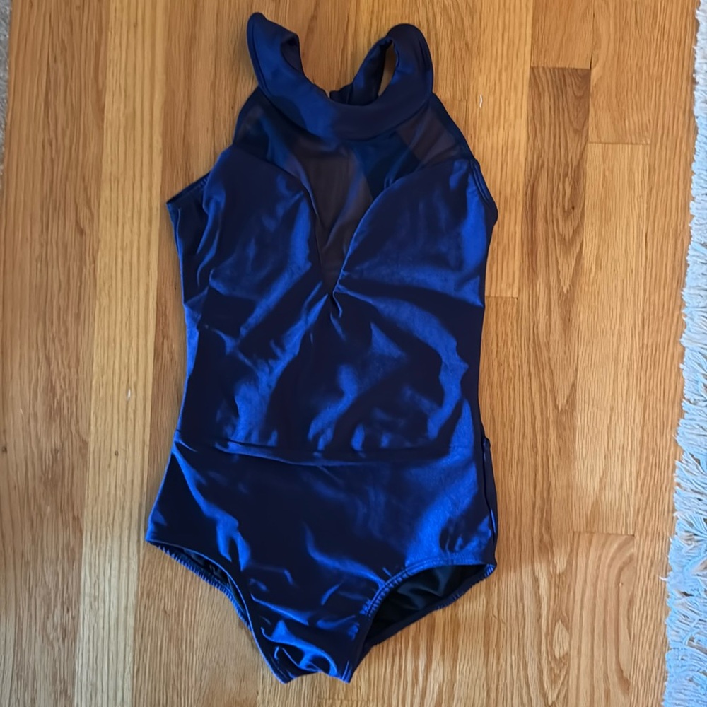 Ilogear Blue Mesh Ballet Leotard Navy AS